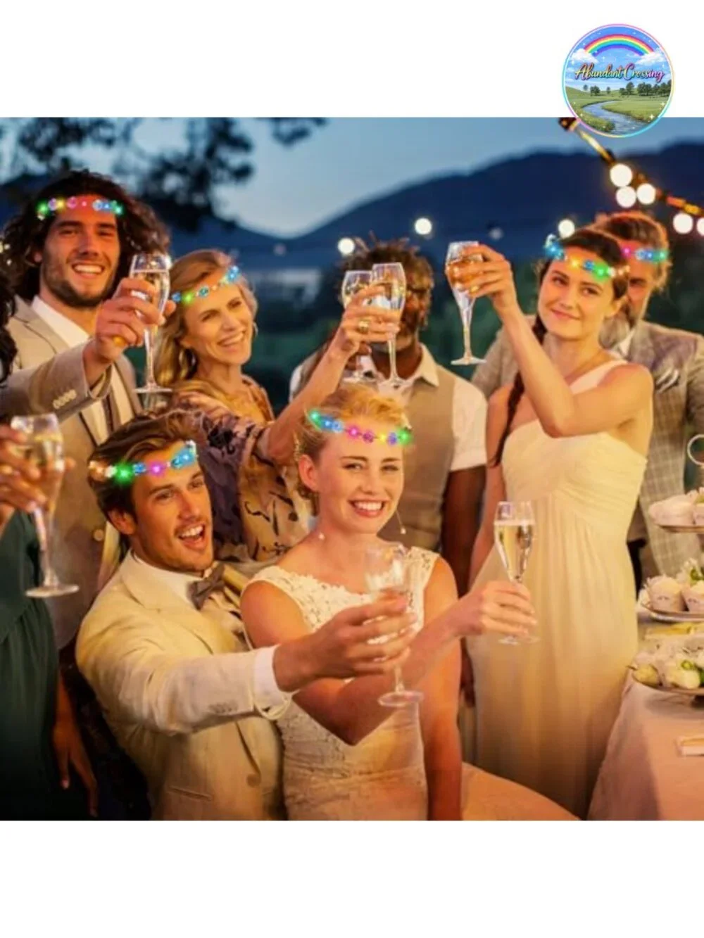 100 PCS LED Flower Crowns Light Up Headbands, Glow in the Dark for Party